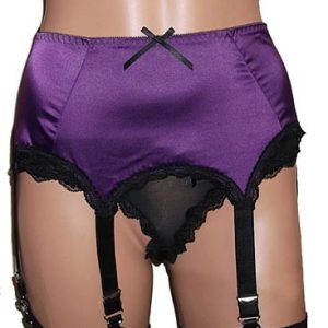 6 strap purple suspender belt