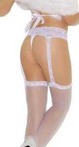 EM1714 stockings with lace suspender belt