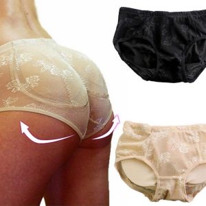 padded butt lifter panties in black