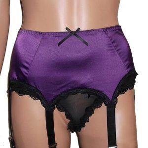 purple suspender belt