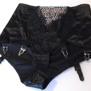 Black and leopard print retro style panty girdle
