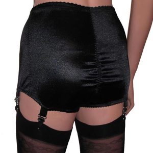 spandex leopard print and black firm control panty girdle