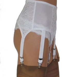 Anete 6 strap suspender belt in white