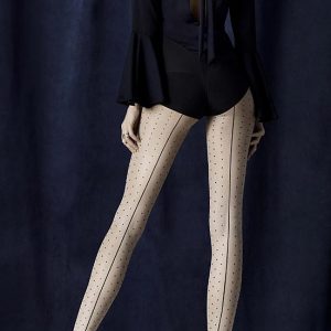fiore intrigue seamed polka dot tights