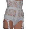 All Lace boned waspie suspender belt