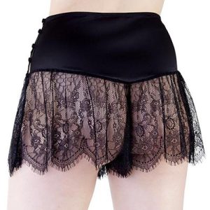 Vintage Style Black Satin French Knickers