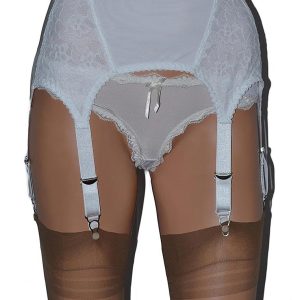 'Laura' suspender belt in white