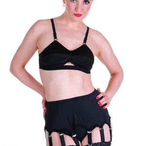 12 strap suspender belt with plain panels