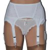 6 strap suspender belt in white lace