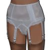 retro style plain panel suspender belt with 8 straps
