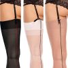 plus size contrast seam stockings in 20 denier