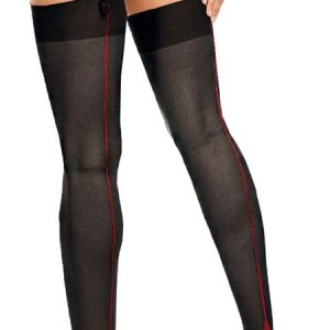 black stockings with red seam in plus sizes