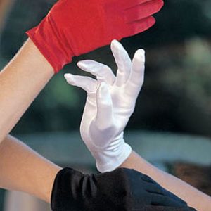 short satin evening gloves