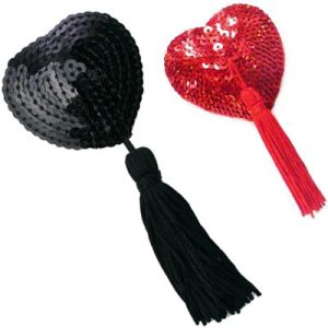 tassel nipple covers in black or red