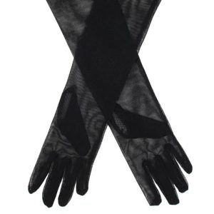 mesh opera gloves in black