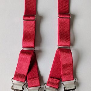 Replacement Y clip suspender straps in red