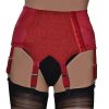 red suspender belt with 6 or 8 straps in retro style
