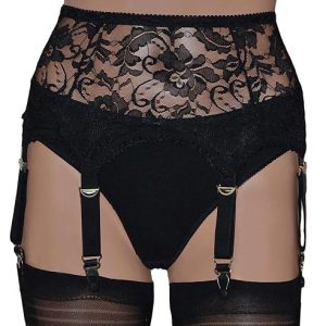 Black Lace 6 Strap Suspender Belt