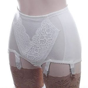firm control panty girdle with suspenders in white