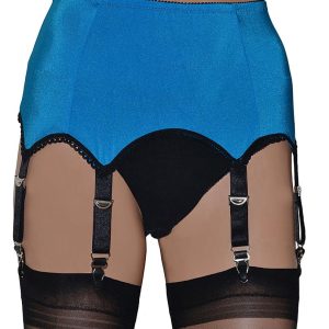 stunning turquoise blue suspender belt