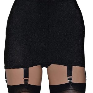 light weight open bottom 6 strap black girdle