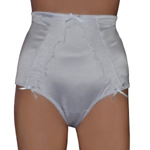 retro style high waisted knickers in white satin