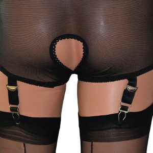 open crotch panty girdle black