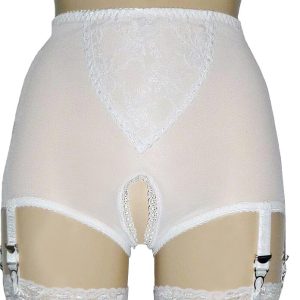 open crotch panty girdle white