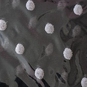 black stockings with pink polka dots