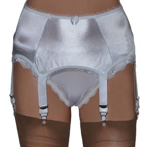 satin 6 strap suspender belts in plus sizes