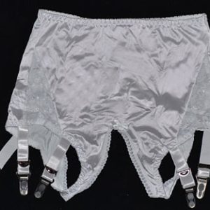 White satin crotchless panties