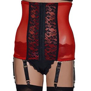 red boned waist cincher with 6 suspenders