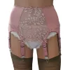 girly pink satin suspender belt with 8 straps