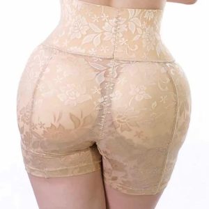 beige high waist hip enhancer padded panties