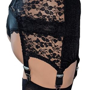longline suspender belt with deep panels, back view