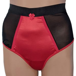 vintage style high waist satin knickers with bows