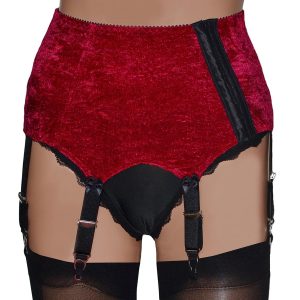 vintage style velvet 6 strap suspender belt
