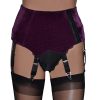purple / plum velvet 6 strap suspender belt