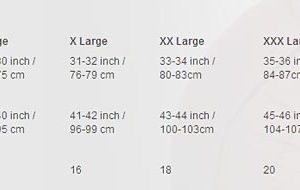 size guide for revival lingerie