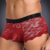 lace panties for men with lace-up back and contour pouch