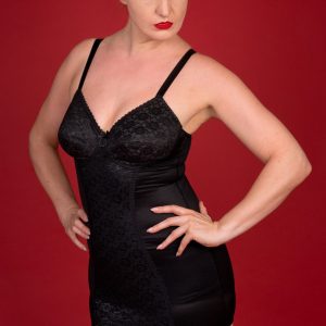 corselette with suspenders in black lace