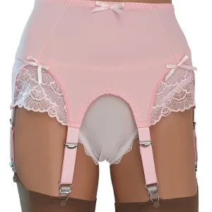 pink suspender belt ideal for sissys and crossdressers