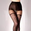 open crotch black leopard print tights