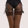 chocolate stockings with seams in regular and plus sizes