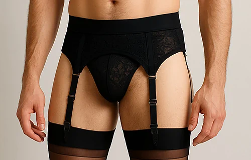 Can men wear stockings and suspenders?